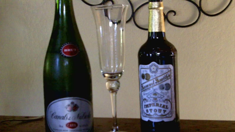 1) Stout & Champagne (or Cava in this case)